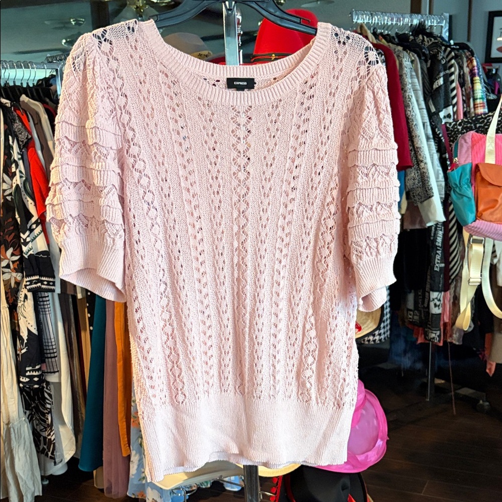 Express Pink Knit Sweater Top